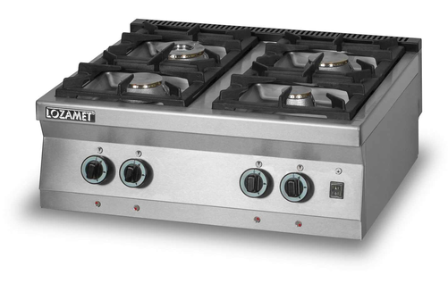 Kuchnia gazowa 4-panikowa, 24 kW, 800x700x280 mm | LOZAMET, L700.KG4