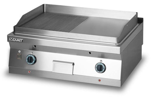 Płyta grillowa gazowa, 1/2 ryflowana, 1/2 gładka, 900x900x280 mm | LOZAMET, L900.GPG900RG
