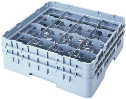 Kosz do szkła 500x500 mm, 16 pól, śr. 109 mm, wys. 90 mm | CAMBRO, Camrack