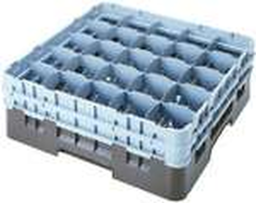 Kosz do szkła 500x500 mm, 25 pól, śr. 87 mm, wys. 238 mm | CAMBRO, Camrack