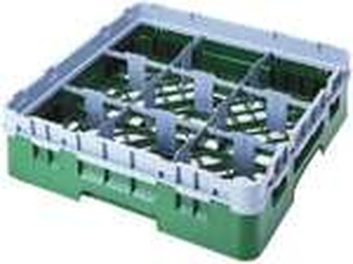 Kosz do szkła 500x500 mm, 9 pól, śr. 148 mm, wys. 174 mm | CAMBRO, Camrack