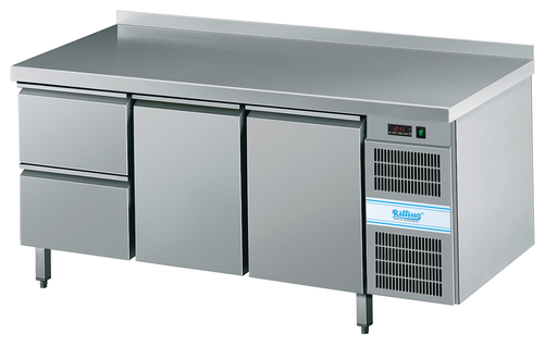 Stół chłodniczy 2-drzwiowy z 2 szufladami i własnym chłodzeniem, GN 1/1, 0,4 kW, 1725x700x850 mm | RILLING, Linia 700 GN 1/1