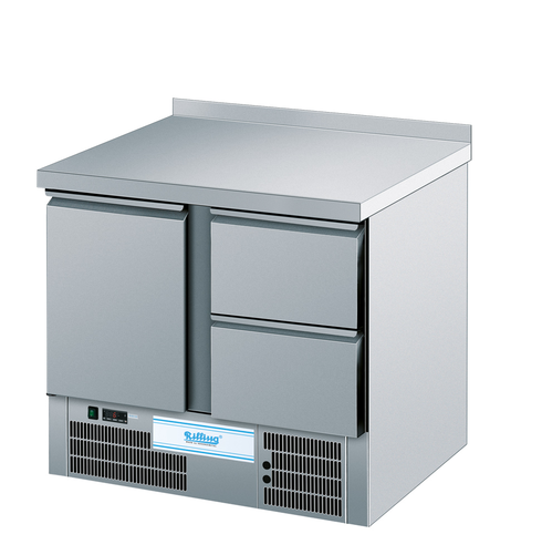 Stół chłodniczy 1-drzwiowy, z 2 szufladami, GN 1/1, 0,32 kW, 950x700x850 mm | RILLING, BR95