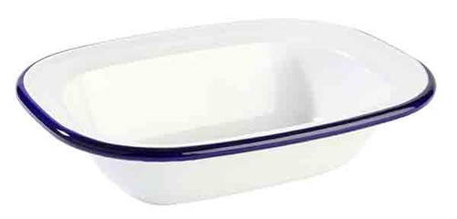 Miska emaliowana 0,35 l, biało-niebieska | APS, Enamelware