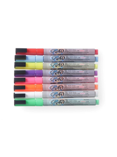 Markery do tablicy  8 szt., kolorowe wąska końcówka | HENDI, 664278