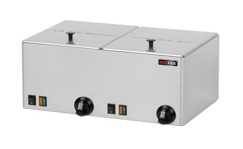 Podgrzewacz do parówek i bułek 2-komorowy, GN 1/2, z niezależnym sterowaniem, 2 kW, 540x330x220 mm | REDFOX, WE-11