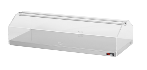 Witryna ekspozycyjna neutralna, 1-poziomowa, otwierana z obu stron, 800x350x200 mm | REDFOX, 00000487