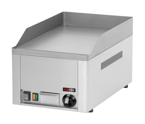 Płyta grillowa elektryczna, ze stali nierdzewnej, gładka, nastawna, 3 kW, 330x540x220 mm, inox | REDFOX, FTH-30E