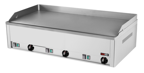 Płyta grillowa elektryczna, ze stali nierdzewnej, gładka, nastawna, 9 kW, 990x540x220 mm, inox | REDFOX, FTH-90E
