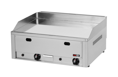 Płyta grillowa gazowa, ze stali nierdzewnej, gładka, chromowana, nastawna, 8 kW, 660x580x220 mm, inox | REDFOX, FTHC-60G