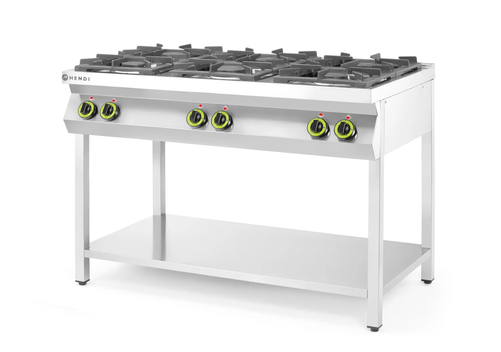 Kuchnia gazowa 6-palnikowa na podstawie otwartej, 28,5kW, 1200x700x900 mm | HENDI, Kitchen Line