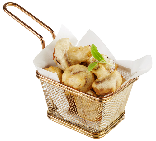 Koszyk złoty do serwowania potraw 100x85 mm, stal nierdzewna | ASSHEUER, TF-622