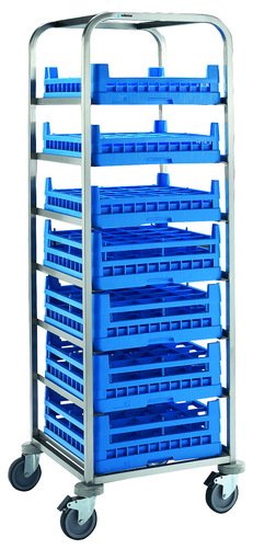 Wózek transportowy do koszy do zmywarek, 7 koszy 500x500 mm | EDENOX, CCV-7