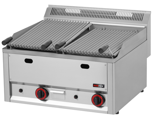 Grill lawowy gazowy z rusztem ze stali nierdzewnej, nastawny, 12 kW, 660x600x290 mm, inox | REDFOX, Linia 600, GL60GLS