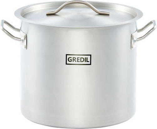 Garnek wysoki ze stali nierdzewnej z pokrywką o średnicy 400 mm, 50,3 l | GREDIL, Standard Line