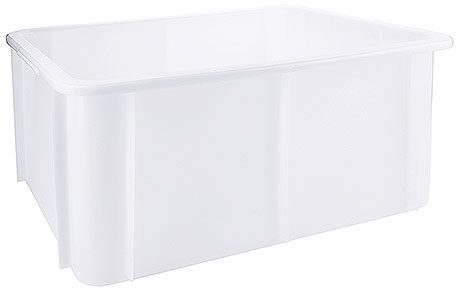 Pojemnik transportowy z polietylenu bez pokrywy, 60 l, 600x400x315 mm | CONTACTO, 2555/632