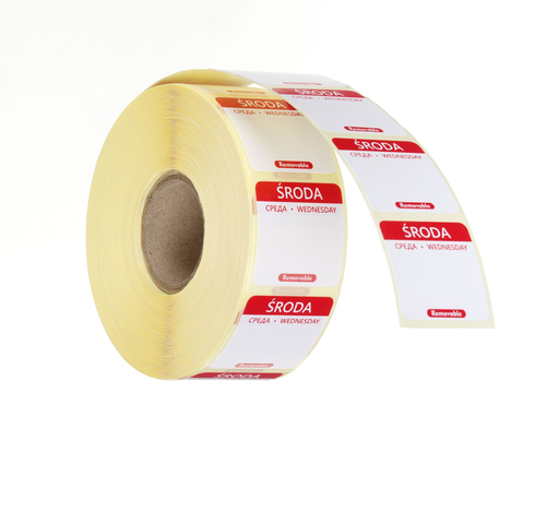 Naklejki Food Safety - ŚRODA, 1000 sztuk w rolce, wielorazowe | HENDI, 850091