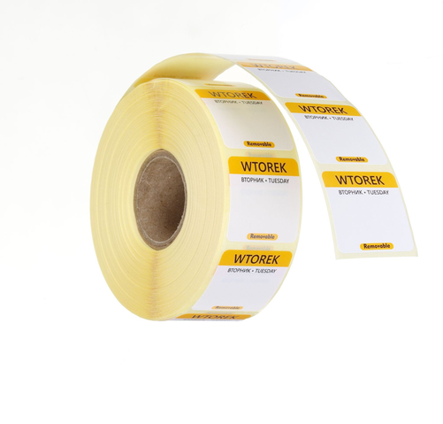 Naklejki Food Safety - WTOREK, 1000 sztuk w rolce, wielorazowe | HENDI, 850084