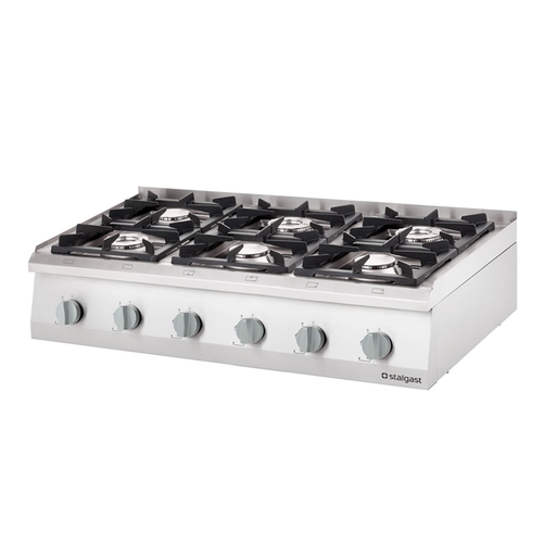 Kuchnia gazowa 6-palnikowa, nastawna, G30(propan-butan), 32,5 kW, 1200x700x250 mm | STALGAST, Linia 700