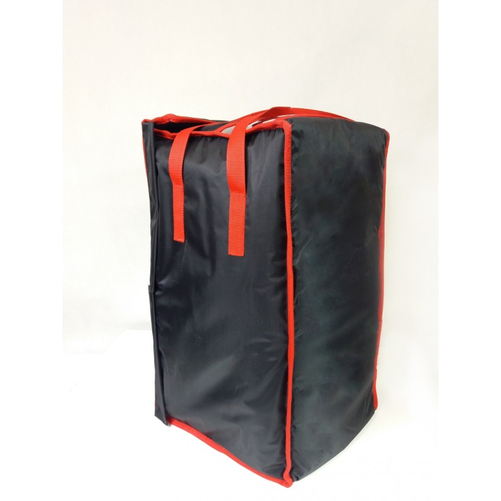 Torba do pizzy na 14 pudełek 350x350 mm, z nylonu, czarna z czerwoną lamówką | FURMIS, T14S