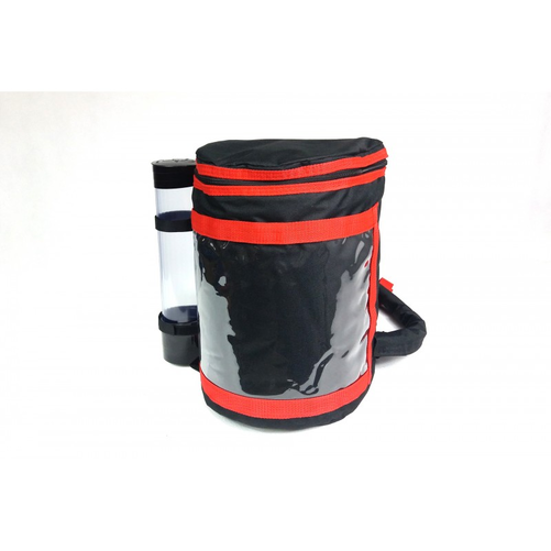 Plecak cateringowy 9 l, z nylonu, czarny z czerwoną lamówką | FURMIS, 9L