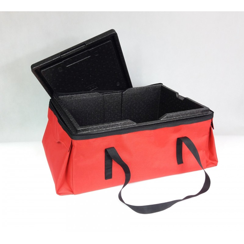 Torba z termosem GN 1/1, z nylonu, czerwona z czarną lamówką | FURMIS, GN 1/1 200T