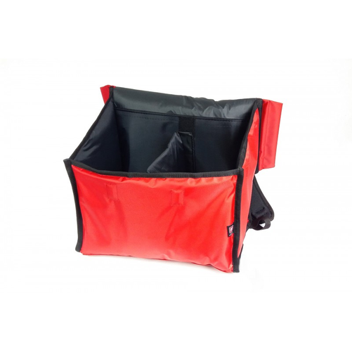 Plecak na 6 pudełek 420x270 mm, z nylonu, czerwony z czarną lamówką | FURMIS, Lunchbox-6B