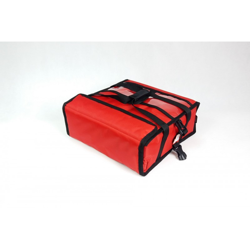 Torba do pizzy na 2 pudełka 600x600 mm, z nylonu, czerwona z czarną lamówką | FURMIS, T2XXL