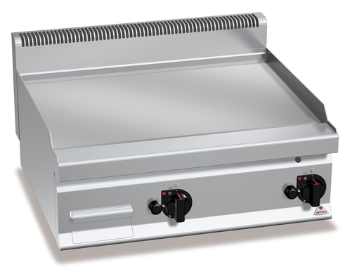 Płyta grillowa, gazowa, ze stali nierdzewnej, gładka, nastawna, 13,8 kW, 800x700x290 mm | BERTO'S, Macros 700, Multipan, G7FL8B-2