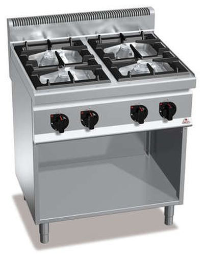 Kuchnia gazowa 4-palnikowa, wolnostojąca, 28 kW, 800x700x900 mm | BERTO'S, Macros 700, Max-Power, G7F4MP
