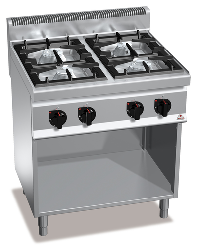 Kuchnia gazowa 4-palnikowa, wolnostojąca, 28 kW, 800x700x900 mm | BERTO'S, Macros 700, Max-Power, G7F4MP