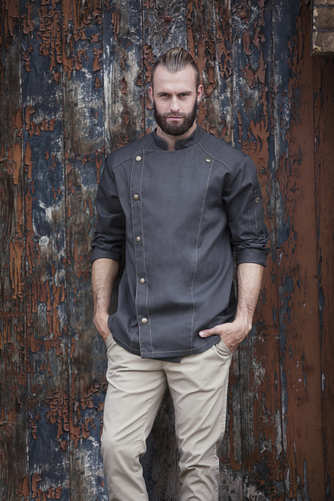 Bluza kucharska męska, rozmiar 64, ciemny jeans | KARLOWSKY, Jeans 1892 Tennessee