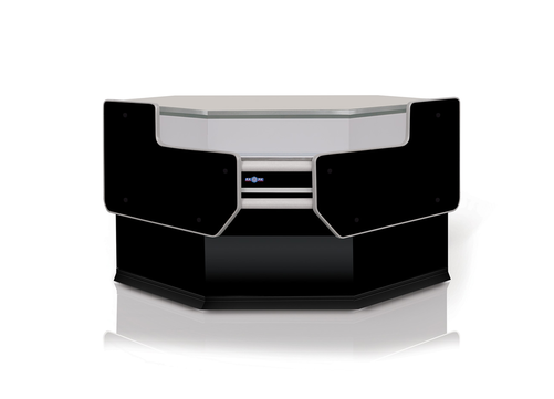 Przystawka kasowa narożna wewnętrzna z blatem ze stali nierdzewnej (szlif), 1300x1300 mm | RAPA, P-A2 NW/107