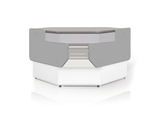 Przystawka kasowa narożna wewnętrzna z blatem z płyty laminowanej, 1180x1180 mm | RAPA, P-A NW/90