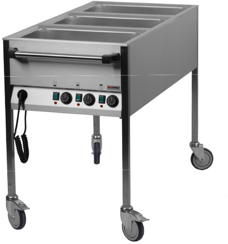 Bemar elektryczny 3-komorowy GN 1/1, z kranem spustowym, z niezależnym ogrzewaniem, 2,1 kW, 1300x650x900 mm | REDFOX, VLPK-3120