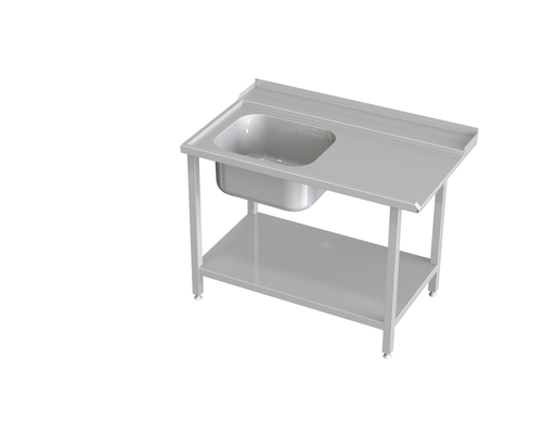 Stół załadowczy do zmywarki ze zlewem, 1200x760x870 mm | RMGASTRO, RMS-1151/12