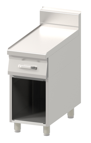 Blat roboczy z szufladą wolnostojący, 400x900x900 mm, inox | REDFOX, Linia 900, PP90/40