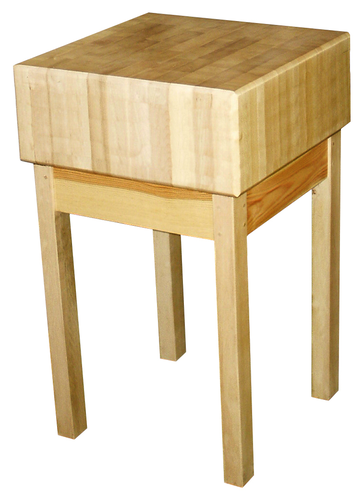 Kloc masarski drewniany na podstawie drewnianej, 500x600x850 mm | REDFOX, MS-56