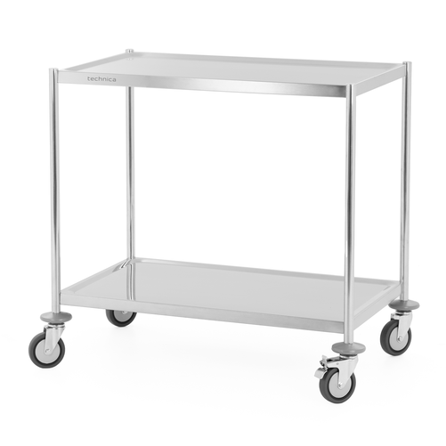 Wózek kelnerski 2-półkowy bez uchwytów ze stali nierdzewnej 860x540x810 mm | TECHNICA, Silver Line