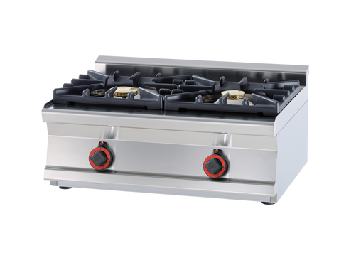 Kuchnia gazowa 2 -palnikowa WOK, 17 kW, 800x600x280 mm, inox, czarna | RMGASTRO, PC2T-68 G WOK