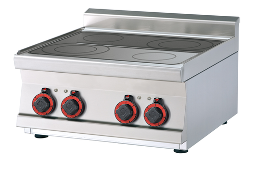 Kuchnia ceramiczna 4-polowa top, 6.6 kW, 600x600x280 mm, 400 V, inox | RMGASTRO, PCCT-66 ET