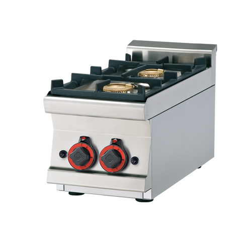 Kuchnia gazowa 2-palnikowa, 9 kW, 300x600x280 mm, inox | RMGASTRO, PCT-63 G