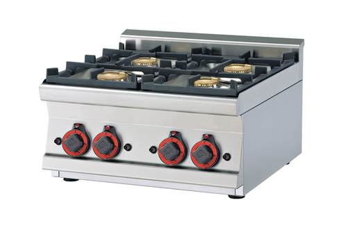 Kuchnia gazowa 4-palnikowa, 18 kW, 600x600x280 mm, inox | RMGASTRO, PCT-66 G