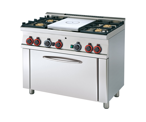 Kuchnia żeliwna 5-palnikowa, 27,515 kW, 1000x600x900 mm, 230 V, inox | RMGASTRO, TPF4-610 G