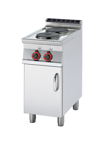 Kuchnia elektryczna 2-palnikowa z szafką, 5,2 kW, 400x700x900 mm, 400 V, inox | RMGASTRO, PC-74 ET