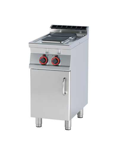 Kuchnia elektryczna 2 -palnikowa z szafką, 5,2 kW, 400x700x900 mm, 400 V, inox | RMGASTRO, PCQ-74 ET