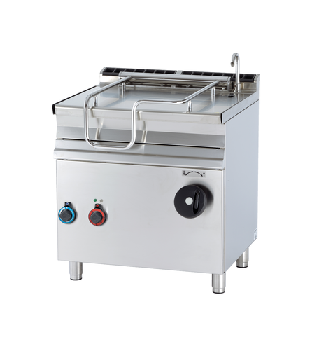 Patelnia uchylna z pokrywą, elektryczna, 10,5 kW, 50 l, 800x700x900 mm, inox | RMGASTRO, BRM50-78 ET