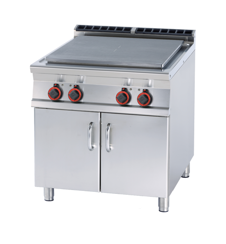 Kuchnia elektryczna 4-płytowa z szafką, 13,6 kW, 800x900x280 mm, 400 V,  inox, czarna | RMGASTRO, TP-98 ET