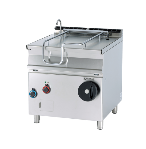 Patelnia uchylna elektryczna, uchylanie ręczne mechaniczne, 12 kW, 80 l, 800x900x900 mm, inox | RMGASTRO, BR80-98 ET