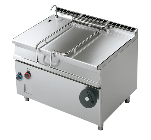 Patelnia uchylna elektryczna, uchylanie ręczne mechaniczne, wykonanie nierdzewne, 18 kW, 120 l, 1200x900x900 mm, inox | RMGASTRO, BR120-912 ET/N